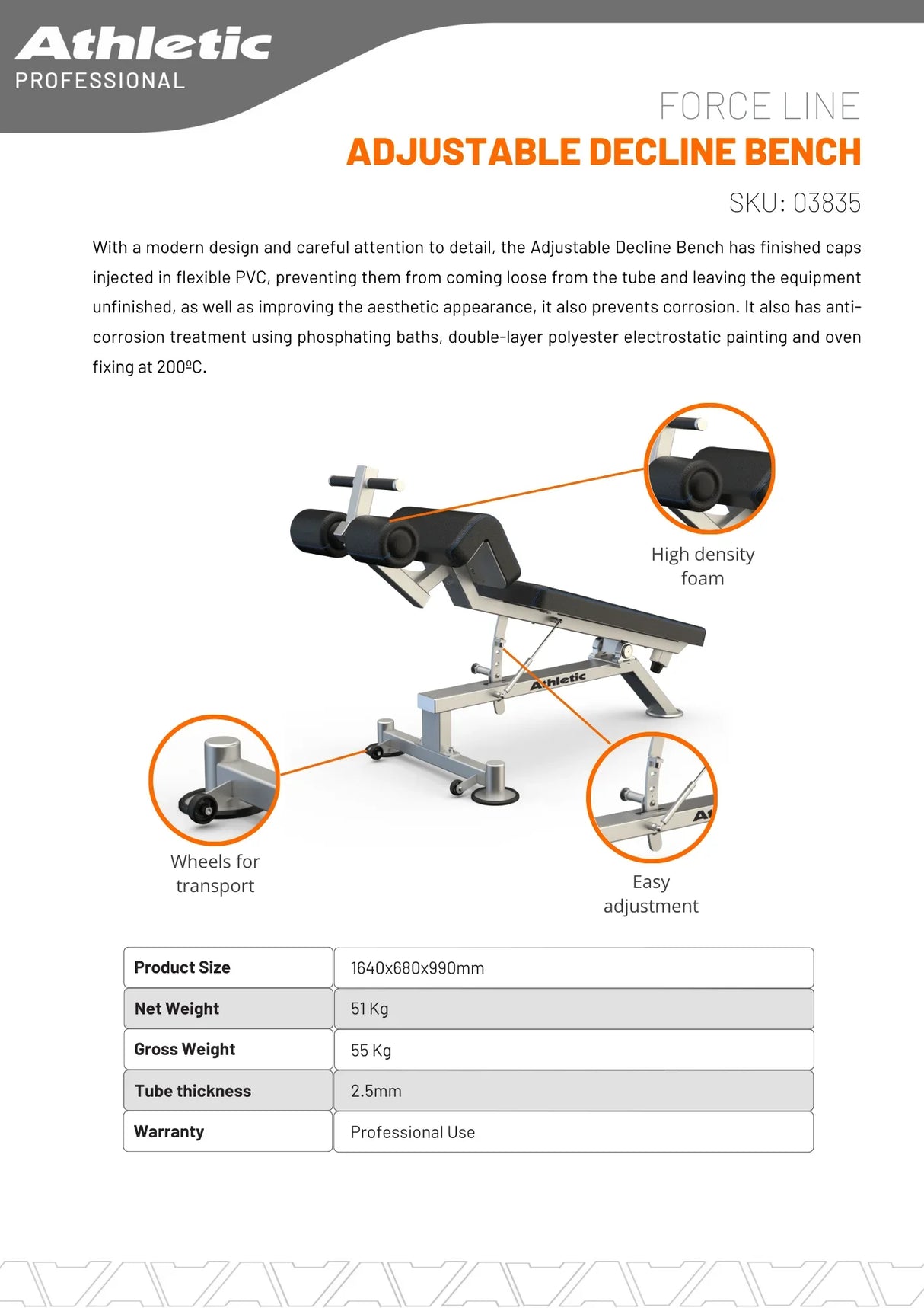 Adjustable Decline Bench - 03835 - Almac Sports