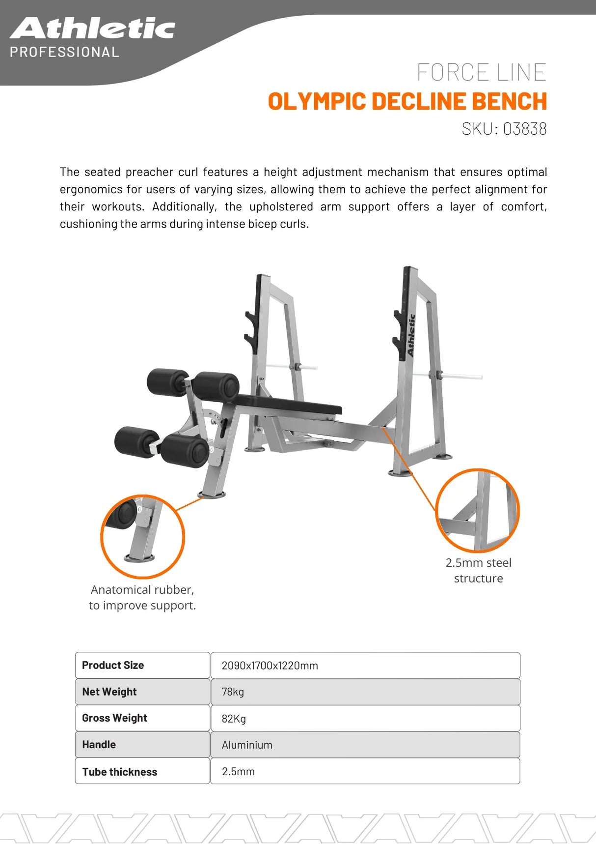 Olympic Decline Bench - 03838 - Almac Sports