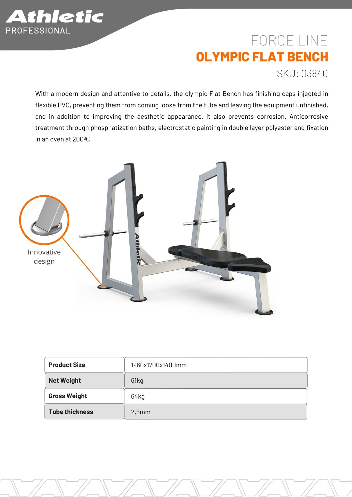 Olympic Flat Bench - 03840 - Almac Sports