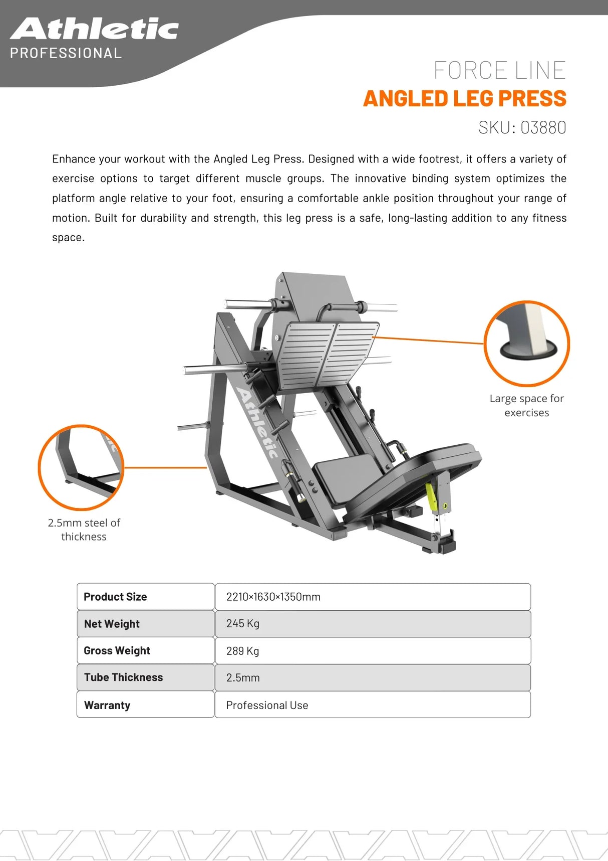 Angled Leg Press - 03880 - Almac Sports