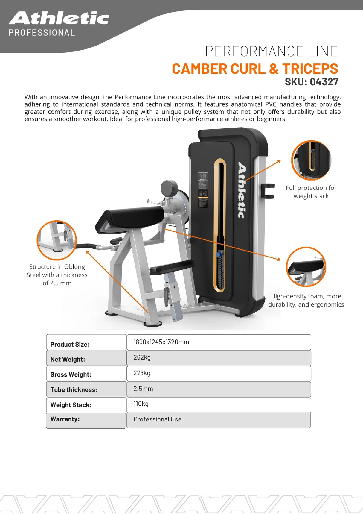 Camber Curls & Triceps Extension Machine - 04327 - Almac Sports