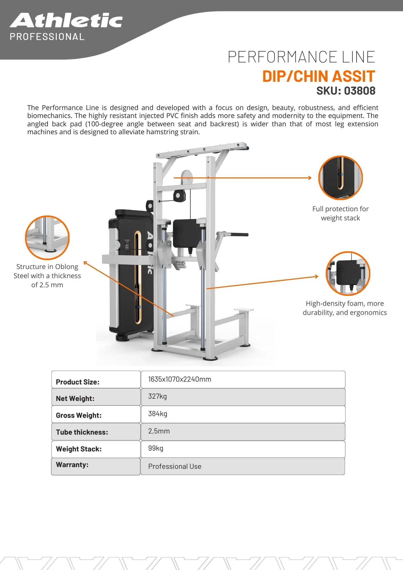 Dip and Chin Assist Machine - 03808 - Almac Sports