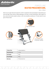 Seated Preacher Curl Bench