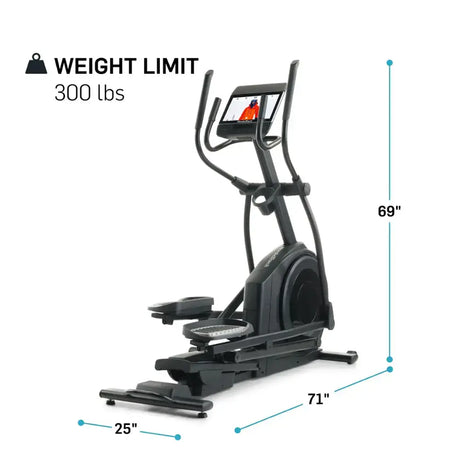 Dimensions of NordicTrack Airglide 14i Elliptical Crosstrainer